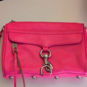 Pink Leather Crossbody Bag